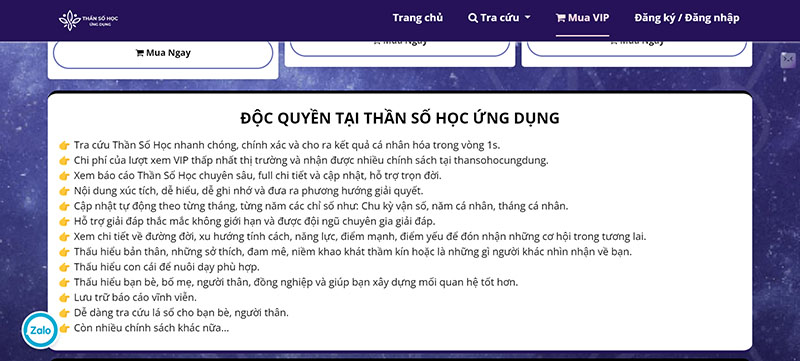 Thần số học ứng dụng online