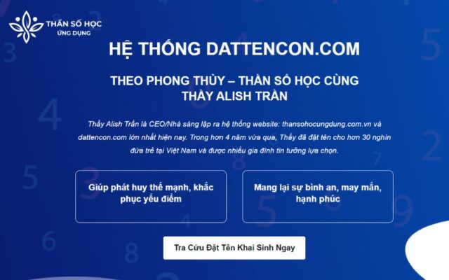 Đặt tên con theo Thần Số Học Ứng Dụng